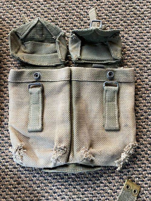 AUTHENTIC PAINTED ,BUSH WAR PERIOD RHODESIAN WEBBING AND RIFLE SLING-SOLD TOGETHER-4 ITEMS IN TOTAL-