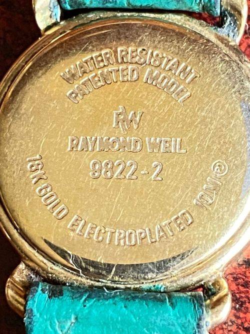 RAYMOND WEIL LADIES WATCH-18 CT GOLD-ELECTROPLATED-DIAMETER ON THIS WATCH IS 14 MM