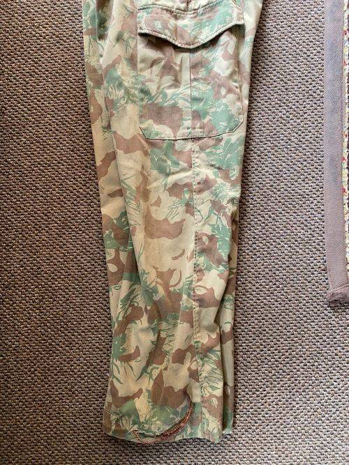 POLICE TASK FORCE-2ND PATTERN CAMO TROUSERS-SIZE 32,PIPE LENGTH 78CM-USED BUT GOOD CONDITION