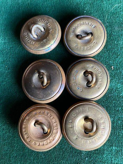 BRITISH GENERAL SERVICE BUTTON,BRASS 1871-1924-DIAMETER 25 MM- 6 SOLD TOGETHER