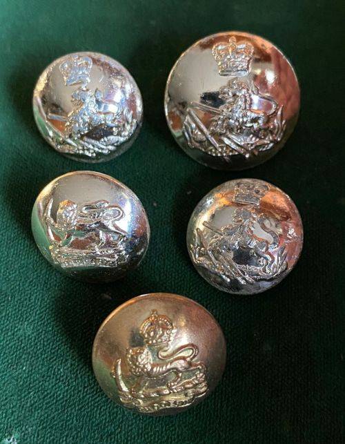SELECTION OF 5 RHODESIAN BUTTONS-SOLD TOGETHER