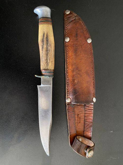 WILLIAM RODGERS-CUT MY WAY-SHEFFIELD ENGLAND-DAGGER-WITH ORIGINAL LEATHER SHEATH-TOTAL LENGTH 220 CM