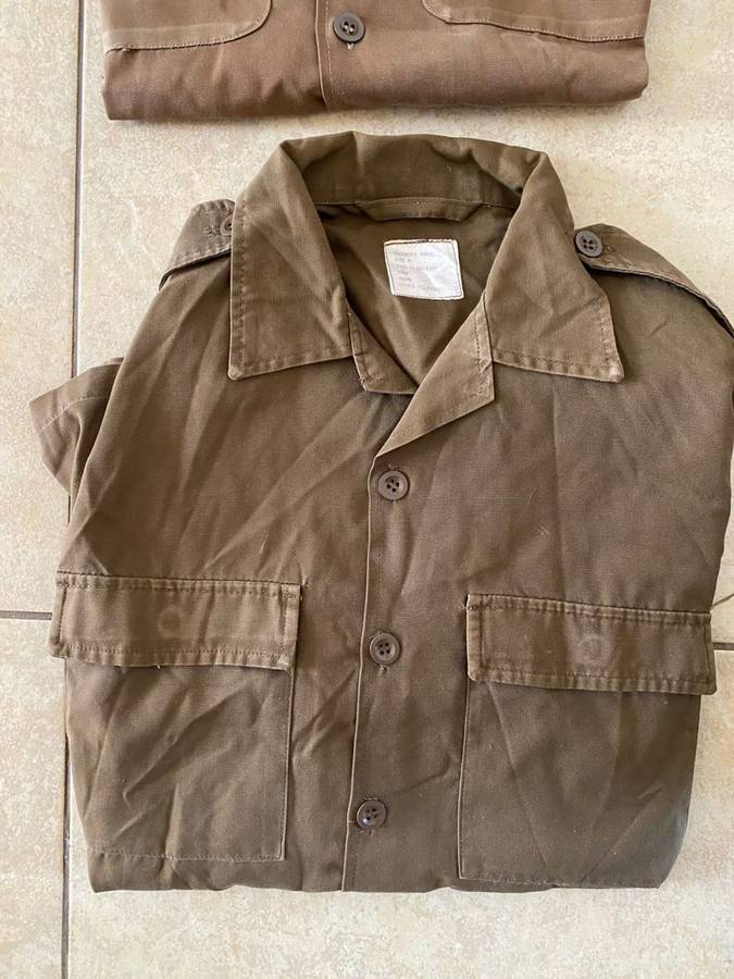 SADF PERIOD-NUTRIA SHIRTSX2- ONE LONG SLEEVE -THE OTHER SHORT SLEEVE-SIZE MEDIUM