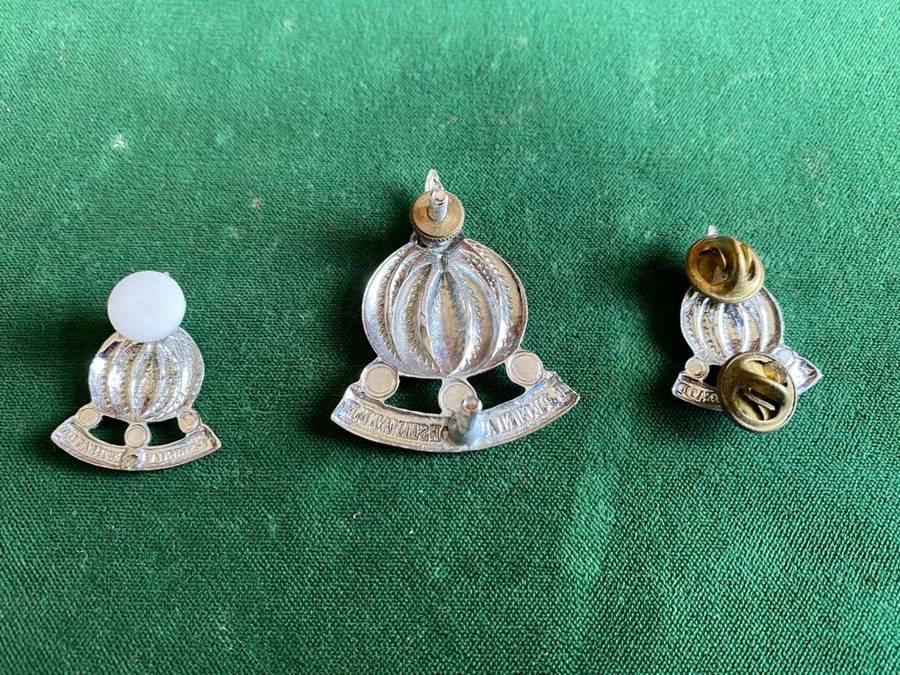 FINANCE CORPS CAP AND COLLARS-WORN EARLY 1980`S-1998- ONE PIN MISSING