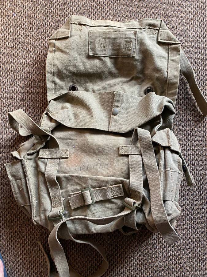 SADF BORDER WAR PERIOD-PATTERN 73 WEBBING-LARGE BACK PACK-GOOD AND COMPLETE CONDITION