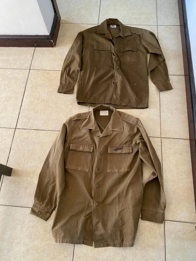 SADF NUTRIA,LONG SLEEVE SHIRTS-1X SMALL AND 1X MEDIUM-BOTH USED BUT GOOD CONDITION WITH AL BUTTONS