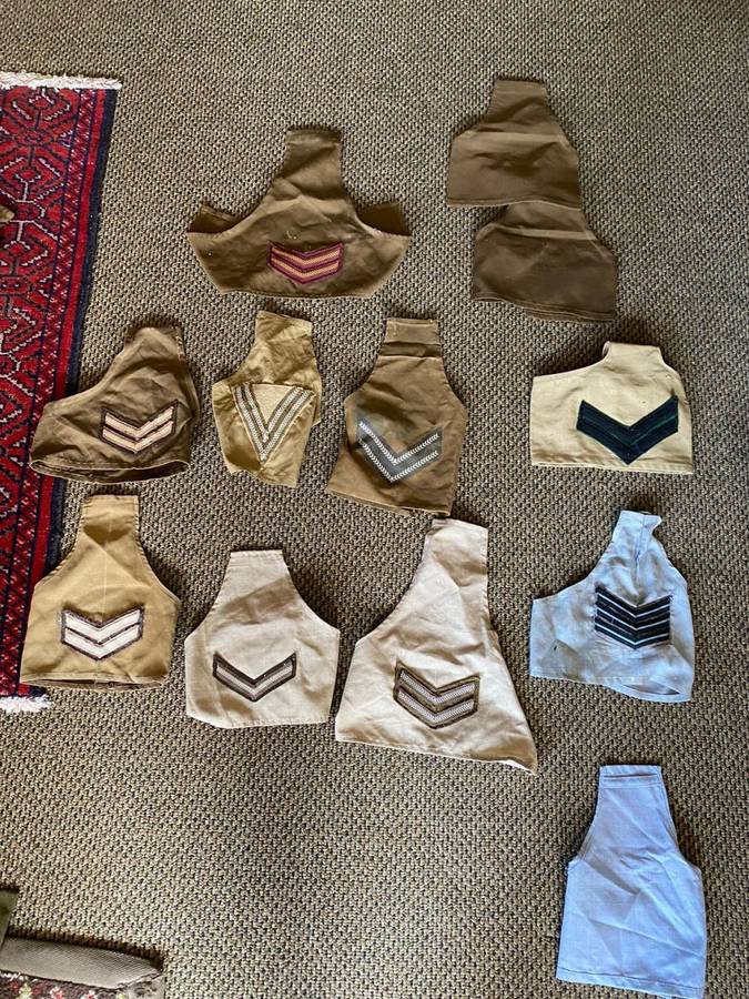 LARGE SELECTION OF SADF RANK BRASSARDS- 12 IN TOTAL