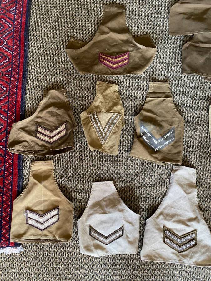 LARGE SELECTION OF SADF RANK BRASSARDS- 12 IN TOTAL
