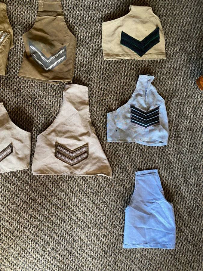 LARGE SELECTION OF SADF RANK BRASSARDS- 12 IN TOTAL