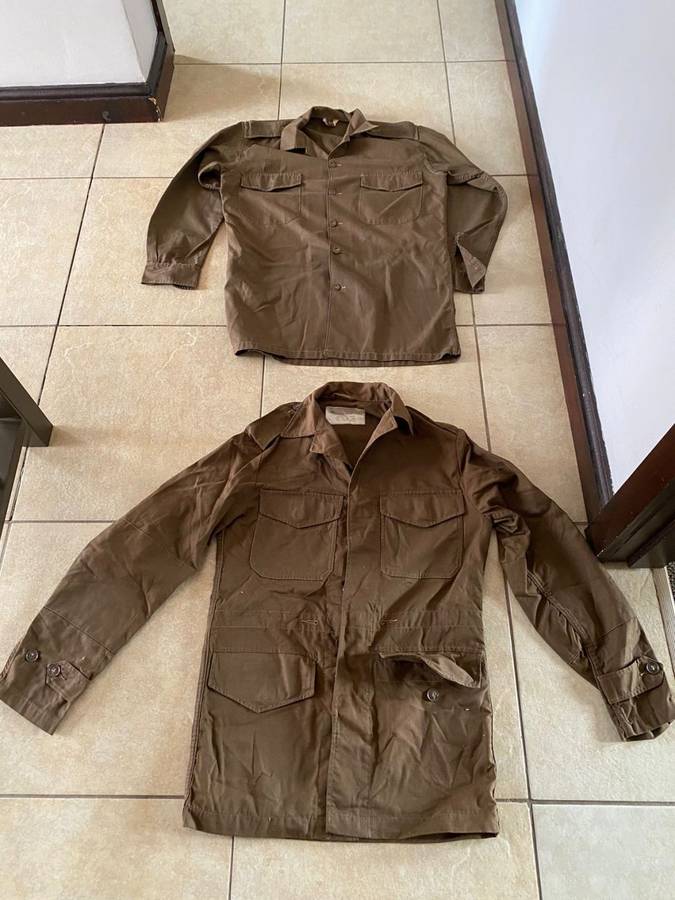 SADF NUTRIA LONG SLEEVE SHIRT SIZE MEDIUM-MEASURES 56 CM ARMPIT TO ARMPIT-BUSH JACKET SIZE SMALL-MEA