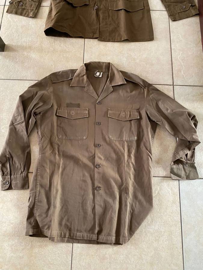 SADF BORDER WAR PERIOD BUSH JACKET A SIZE MEDIU-57 CM ARMPIT TO ARMPIT AND LONG SLEEVE SHIRT ALSO S