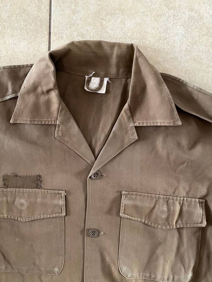 SADF BORDER WAR PERIOD BUSH JACKET A SIZE MEDIU-57 CM ARMPIT TO ARMPIT AND LONG SLEEVE SHIRT ALSO S