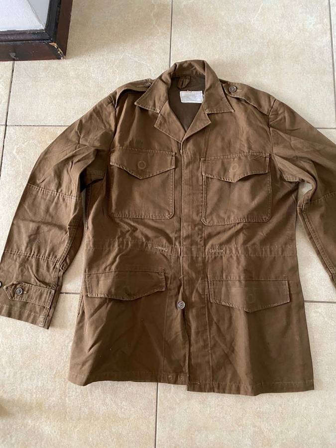 SADF BORDER WAR PERIOD BUSH JACKET A SIZE MEDIU-57 CM ARMPIT TO ARMPIT AND LONG SLEEVE SHIRT ALSO S