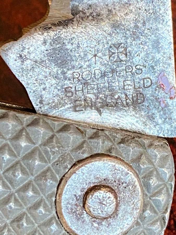 WW2 JACK KNIFE WITH SA MILITARY MARKINGS-MADE BY RODGERS,SHEFFIELD ENGLAND