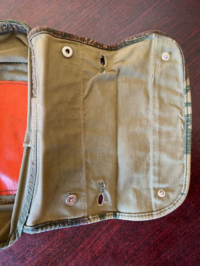 RHODESIAN CAMO FLAP CAP WITH SCARCE REFLECTIVE INNER-BELONGED TO TREDGOLD-HE WAS WITH THE RHODESIAN