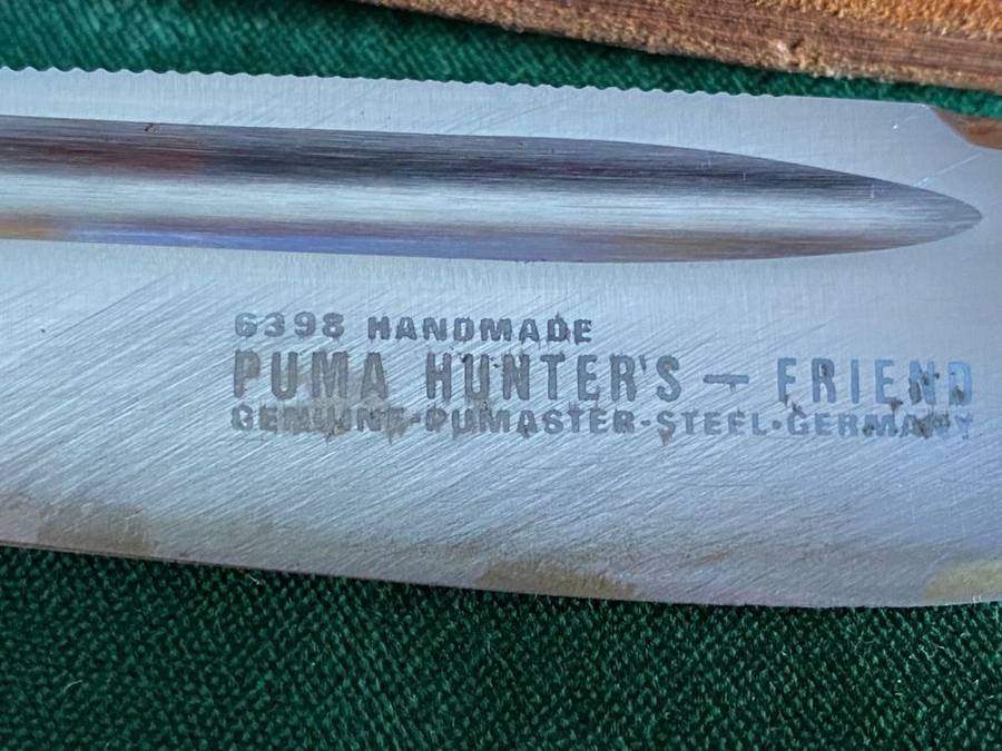 ORIGINAL PUMA HUNTERS FRIEND WITH GENUINE STAG ANTLER HANDLE MODEL 116398 WITH ORIGINAL LEATHER SHEA