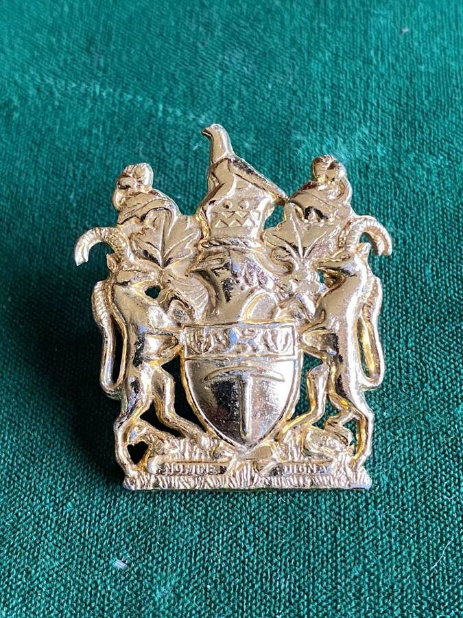 RHODESIAN ARMY WARRANT OFFICER CLASS 1 GILT ANODISED WRIST RANK BADGE- 2 LUGS