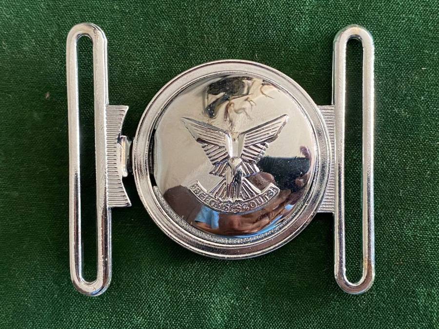 ORIGINAL RHODESIAN SELOUS SCOUTS,STABLE BELT BUCKLE,REUTELER MFG-SALISBURY MAKERS STAMP-MINT CONDITI