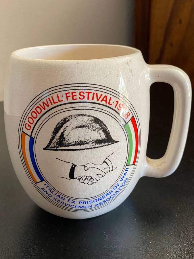 WW2 POW-ITALIAN MUG-HEIGHT 13CM-DIAMETER AT THE TOP 9CM-GOOD CONDITION WITHOUT CHIPS & CRACKS