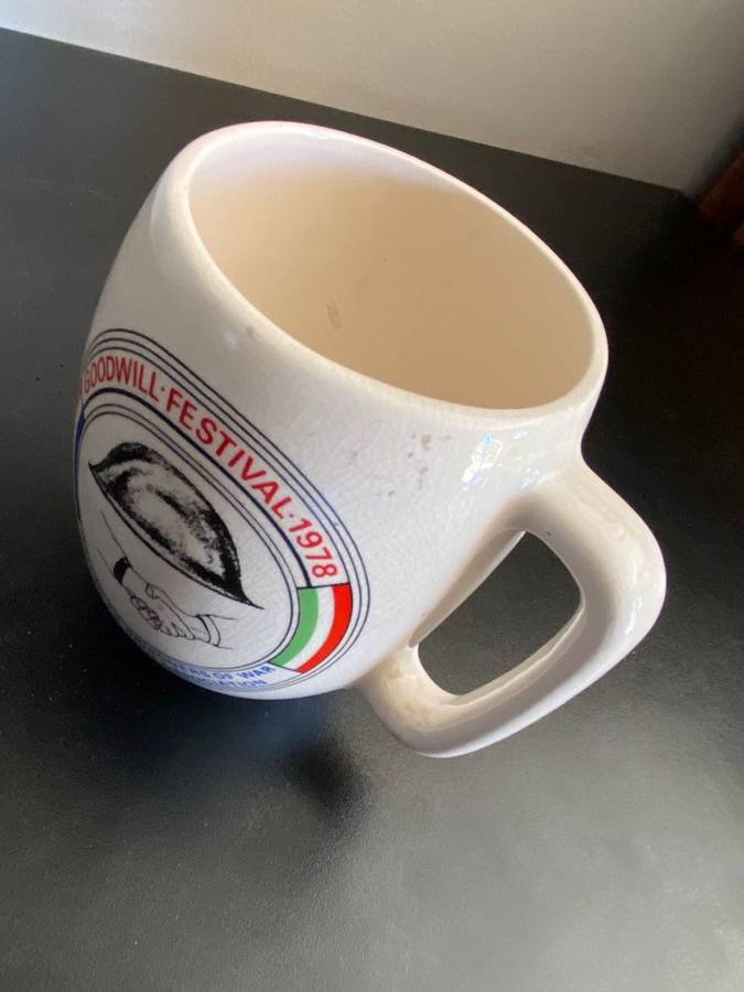WW2 POW-ITALIAN MUG-HEIGHT 13CM-DIAMETER AT THE TOP 9CM-GOOD CONDITION WITHOUT CHIPS & CRACKS