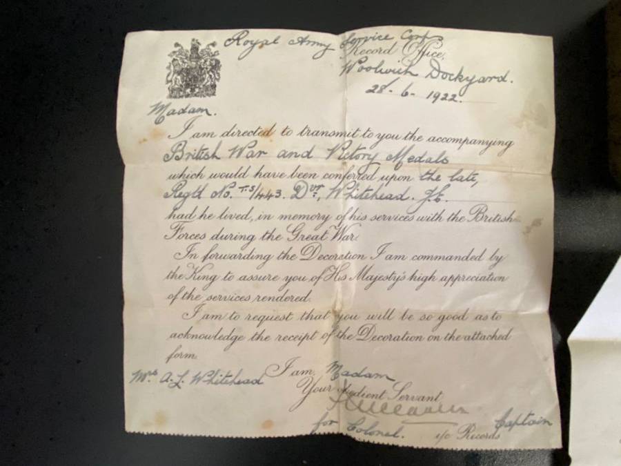 WW1 STAR AND VICTORY MEDAL,WITH CERTIFICATES AND PRINCESS MARY TIN AS WELL AS JMC/DSC MEDAL AWARDED