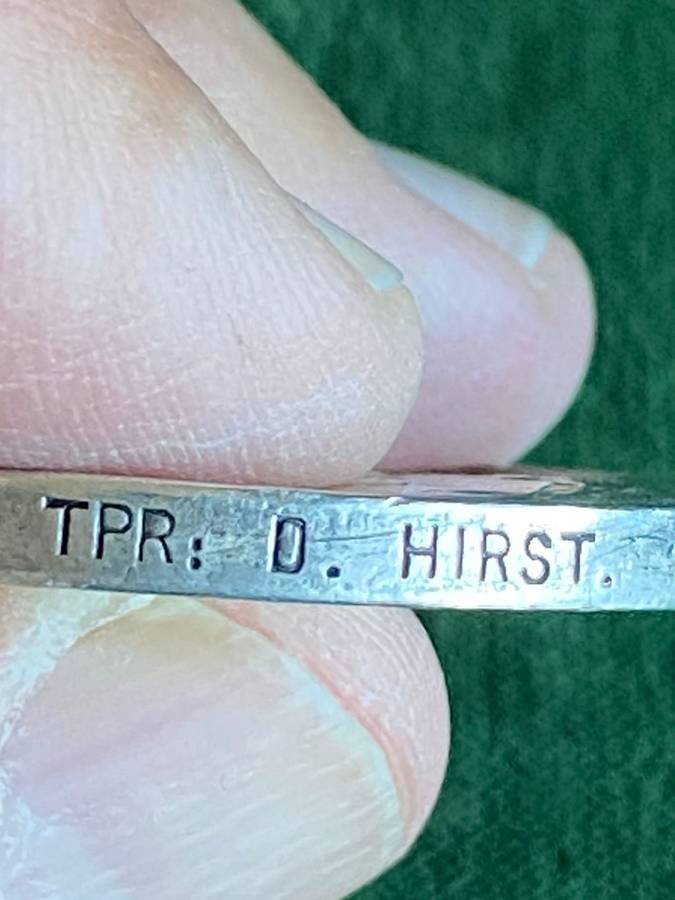 FULL SIZE BOER WAR QSA MEDAL (THREE BARS) CC, OFS, SA 1901- AWARDED TO 475 TPR. D. HIRST KIMBERLEY L