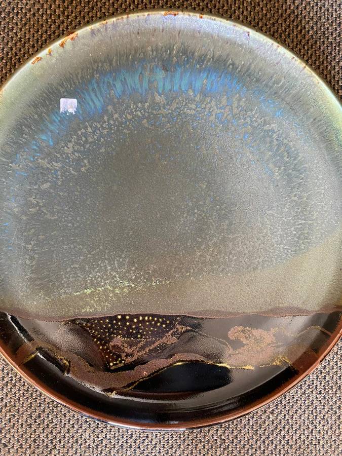 LARGE (AND HEAVY)CERAMIC POTTERY PLATE-DIAMETER 49CM-HAND CRAFTED BUT NO SIGHNAGE