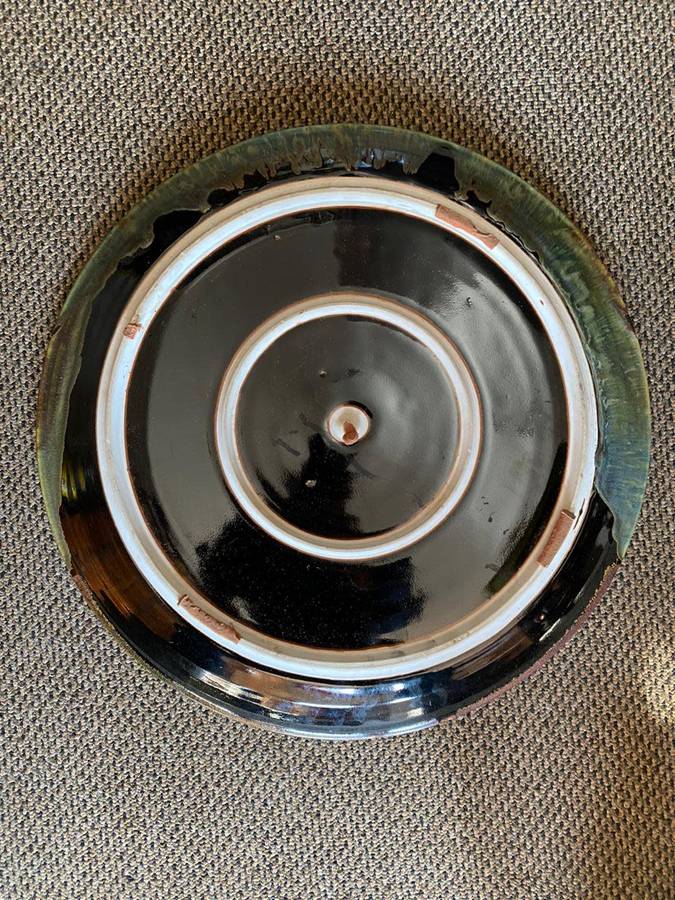 LARGE (AND HEAVY)CERAMIC POTTERY PLATE-DIAMETER 49CM-HAND CRAFTED BUT NO SIGHNAGE