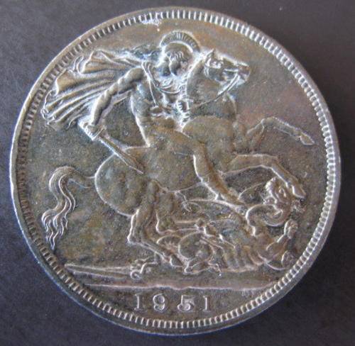 BRITISH 1951 CROWN - DIAMETER 39mm