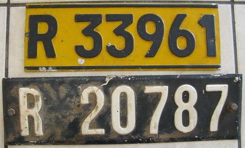 BORDER WAR PERIOD MILITARY VECHILE NUMBER PLATES - 2 x VARIATIONS