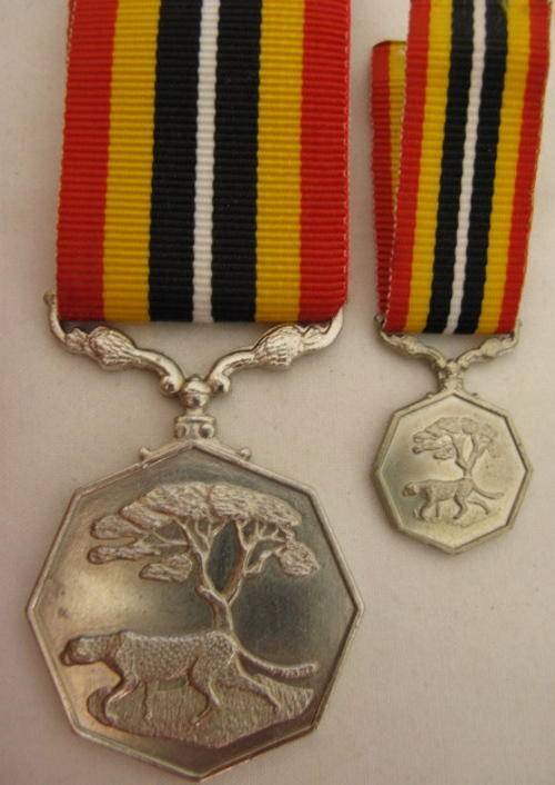 SADF SOUTHERN AFRICA MEDAL FULL SIZE (NUMBERED 016612) & MINIATURE.  ORIGINAL