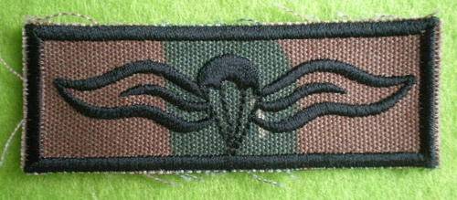 SA ARMY PARA QUALIFICATION BREAST BADGE-BLACK EMBROIDERED ON SOLDIER 2000 CAMO