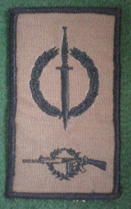 RECCE OFFICIAL COMBINED SNIPER &OPERATOR QUALIFICATION BADGE-BLACK EMBROIDERED ON NUTRIA-ORIGINAL