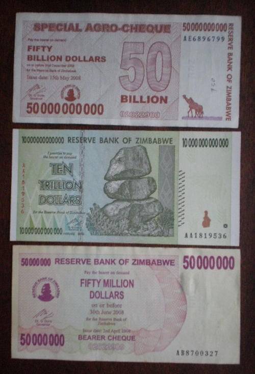 ZIMBABWE NOTES ALL DATED 2008-3 SOLD TOGETHER
