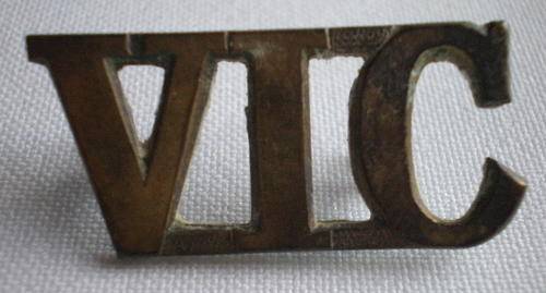 BOER WAR PERIOD BRASS VICTORIA TITLE-2 LUGS