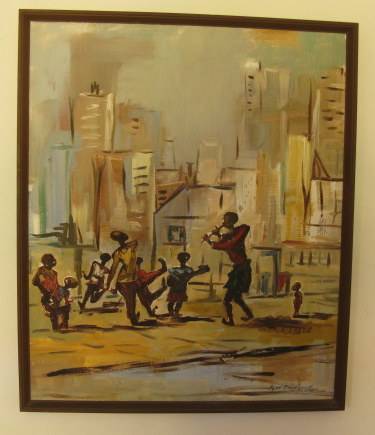 OIL ON BOARD BY WELL KNOWN SA ARTIST P VAN BLOMMESTEIN-MEASURES 53,5X63,5 CM