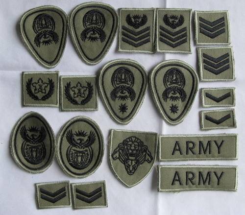 SANDF SELECTION RANKS & BADGES FOR NCO'S & WARRANT OFFICERS