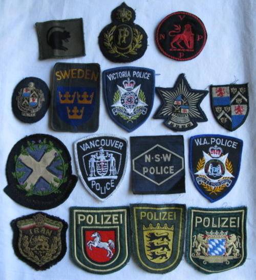 SELECTION OF 16 INTERNATIONAL BADGES-SOME BULLION WIRE EMBROIDERED