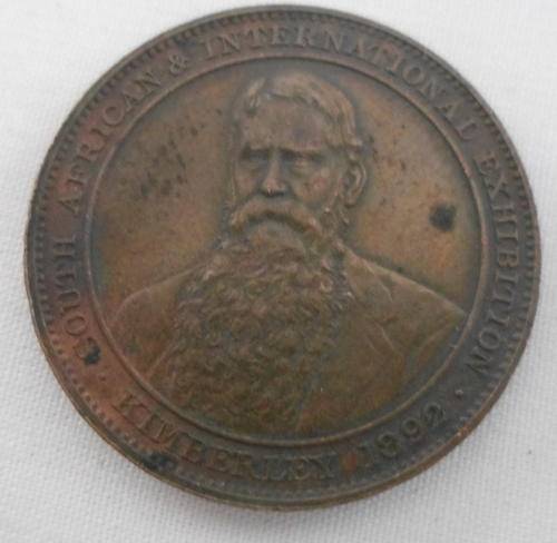SOUTH AFRICA AND INTERNATIONAL EXHIBITION KIMBERLEY - 1892 BRONZE MEDALLION - DIAMETER 28MM