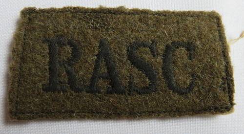 WW2 ROYAL ARMY SERVICE CORPS CLOTH PATCH