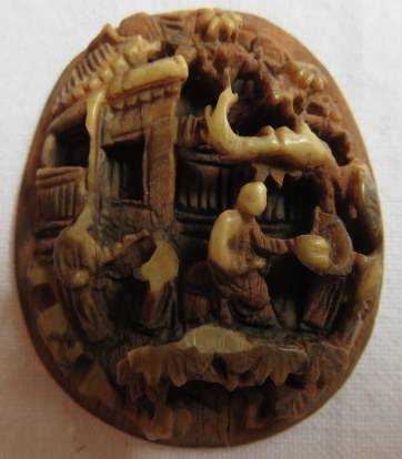 IVORY CHINESE CARVING-MEASURES 30X38MM-CIRCA 1880'S