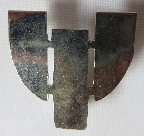 RHODESIA PSYCHOLOGICAL OPERATORS UNIT CHROME CAP BADGE,WORN 1977-80- 2LUGS