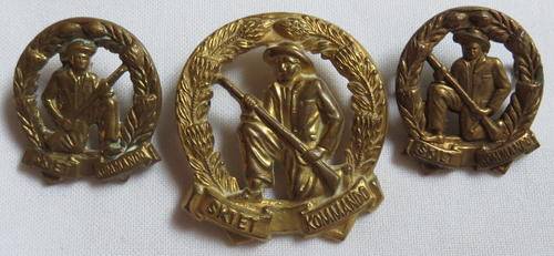 CITIZEN FORCE INFANTRY(SKIET COMMANDO)GILDING METAL CAP & COLLARS WORN 1954-63- LUGS INTACT