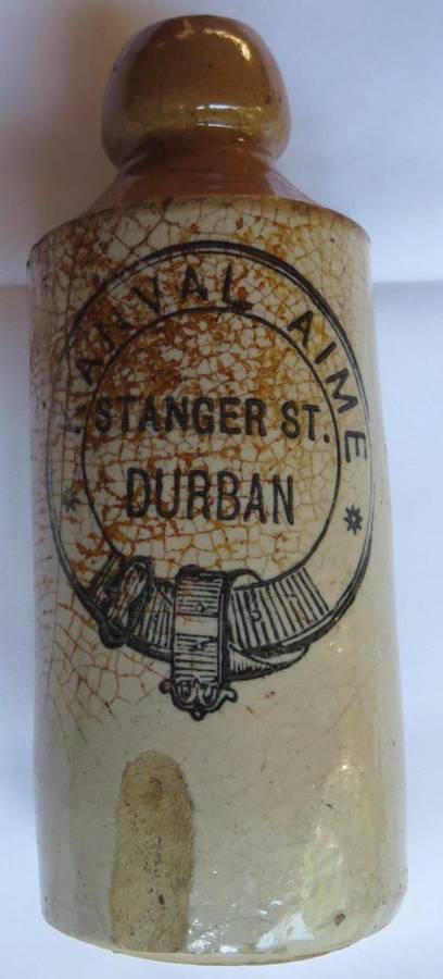 GINGER BEER BOTTLE K'ANVAL AIME,STANGER ST DURBAN-CIRCA 1881-1910