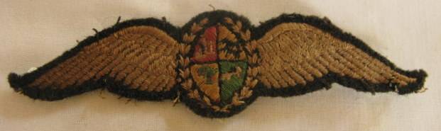 NO. 4513)  SAAF - PILOTS WINGS DIAMOND SHAPED CENTRE LATE 1960'S.
