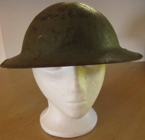 NO. 5476)   - BRITISH TOMMY HELMET 2ND PATTERN WITH GREEN FINISH.