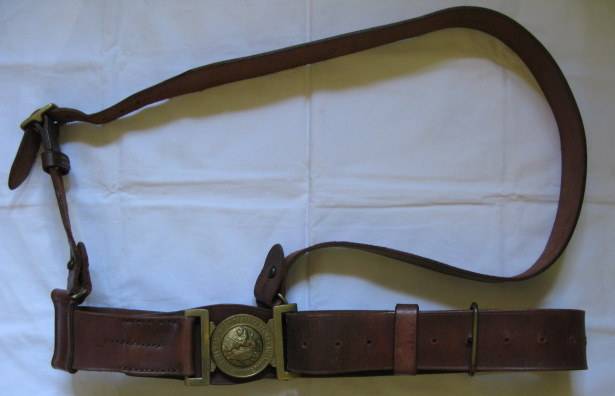 RHODESIA BSAP SAM BROWN LEATHER BELT STAMPED HOBSON & SONS 1957 LONDON.