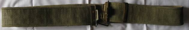 RHODESIAN WEBBING BELT - ORIGINAL ITEM WITH BRASS BUCKLE.  COMPLETE WITHOUT ANY DAMAGE.