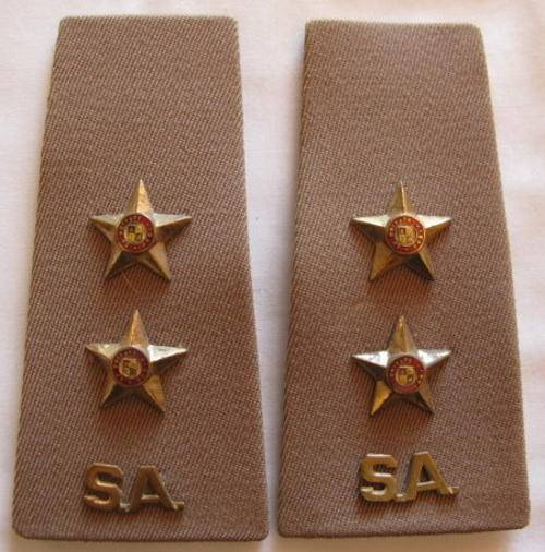 SA RANK BOARDS PAIR FOR LIEUTENANT WORN 1960'S - 1970'S.