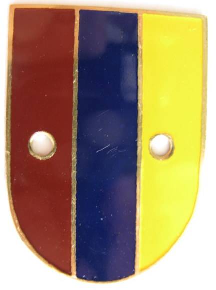 RHODESIAN ARMY MEDICAL CORPS ENAMEL ON BRASS BADGE & BELT BUCKLEBACKING.  1972-80.  RARE!!